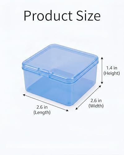 Forever bene Square Plastic Storage Boxes with Lids, Organizer Containers for Small Parts, Crafts, Jewelry, Office Supplies,Nails, SMT components (Clear, 30 Pcs 2 Size)