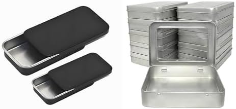 DIY Alcohol Push-Pull Box Small Metal Box With Slider Lid-4 Pcs+Forever bene Tin Box Small Metal Storage Box w/Clear LSliding metal box, bird taming food box, pet food box, bead storage box, metal box
