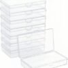 Forever bene 8-Pack Clear Plastic Organizer Boxes,Small Parts Storage Containers with Secure Latch Lids for Craft Supplies,Jewelry, Beads,Office Nail Tools (Clear, 5.3" x 3.2" x 1.2")