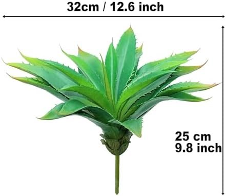413DMQA8fkL._AC_-3.jpg Forever bene Large 12.6" Artificial Succulents Aloe Plants Real Touch Fake Flowers Unpotted, Fake Agave Perfect for Home, Wedding, Festival Arrangement Fake Succulent Aloe Vera Plant (1, Green-Red)