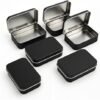 41E8ExAmaL._AC_-6.jpg Small Metal Box With Lid-Cookie Tins Metal Tins With Lids Lens Wipes Storage Container Mini Portable Box,Empty Hinged Tin,For Organize Mint Candy Jar,Sewing (White, 6 Pcs 3.7" x 2.4" x 0.9")