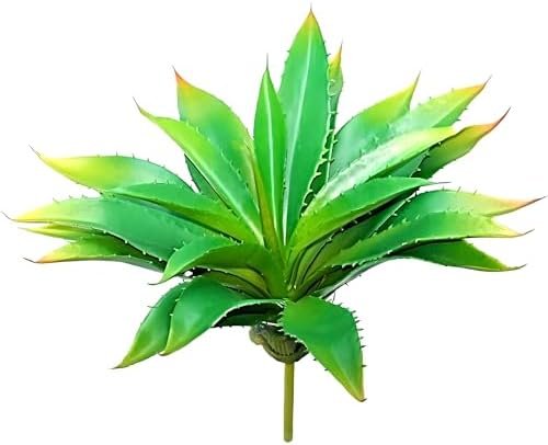 41LBRvrk67L._AC_-6.jpg Forever bene Large 12.6" Artificial Succulents Aloe Plants Real Touch Fake Flowers Unpotted, Fake Agave Perfect for Home, Wedding, Festival Arrangement Fake Succulent Aloe Vera Plant (1, Green-Red)