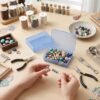 41VWFnq1GYL._AC_-1.jpg Forever bene 8 Pack Blue Plastic Storage Boxes with Hinged Lids, 4.5x3.3x1.1 Inches Small Organizer Containers with Bonus Marking Labels for Beads, Jewelry, DIY Crafts