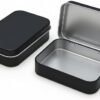Forever bene Flip-Top Tin Rectangular Metal Tin Boxes with Hinged Lids, Empty Storage Containers in for Gift Cards, Crafts, Hardware & EDC Survival Kits (White, 12 Pcs 4.5" x 3.5" x 0.9")