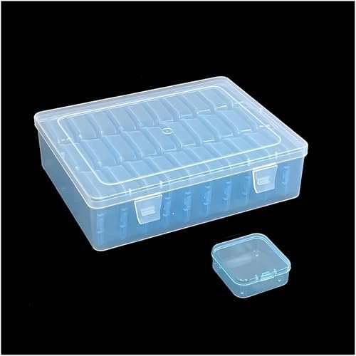 Bead Organizer Box,30Pcs Small Clear Plastic Bead Storage Containers, Craft Storage Box with Hinged Lid,1 sheet Labels, Mini Box for Jewelry Making DIY Bracelets Beading Nails Screws Seeds Small Parts