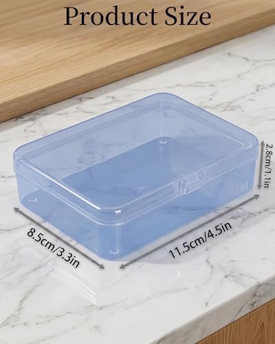 41c0NSh5tL._AC_-1.jpg Forever bene 8 Pack Blue Plastic Storage Boxes with Hinged Lids, 4.5x3.3x1.1 Inches Small Organizer Containers with Bonus Marking Labels for Beads, Jewelry, DIY Crafts