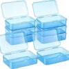 41ttRctypYL._AC_-1.jpg Forever bene 8 Pack Blue Plastic Storage Boxes with Hinged Lids, 4.5x3.3x1.1 Inches Small Organizer Containers with Bonus Marking Labels for Beads, Jewelry, DIY Crafts