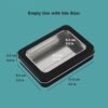 Forever bene Tin Box-12 Pcs Small Metal Storage Containers w/Clear Lid for Beads,Jewelry,Crafts,Mint Candy,Small Items,gift card tins,DIY,+Adhesive Label,Metal Tins with Lids (Black 12 Pcs)