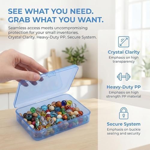 Forever bene Plastic File Storage Box Bead Organizer-25 Pack A4 Large & 24 Small Suitable For A4 Paper,Tool Storage,Electronic Parts,Photo Organizer,Scrapbook,Sewing,Jewelry Making,Diamond Art