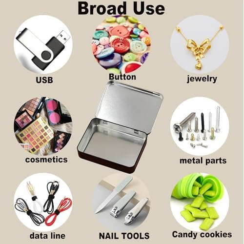 Small Metal Box With Lid-Cookie Tins Metal Tins With Lids Lens Wipes Storage Container Mini Portable Box,Empty Hinged Tin,For Organize Mint Candy Jar,Sewing (Rose Gold, 20 Pcs 3.7" x 2.4" x 0.9")
