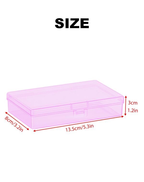 Version 1.0.0 Forever bene 8-Pack Clear Plastic Organizer Boxes,Small Parts Storage Containers with Secure Latch Lids for Craft Supplies,Jewelry, Beads,Office Nail Tools (Pink, 5.3" x 3.2" x 1.2")