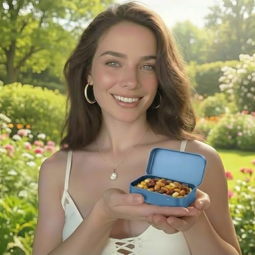 51D658xxdTL._AC_-2.jpg Forever bene 6 Pack Blue Metal Tins with Hinged Lids, 3.7x2.4x0.9 Inches Small Tin Box Containers with Bonus Labels, Metal Card Storage Box for Playing Cards, Bar Soap Travel Container, Solid Cologne