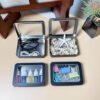 Forever bene Tin Box-12 Pcs Small Metal Storage Containers w/Clear Lid for Beads,Jewelry,Crafts,Mint Candy,Small Items,gift card tins,DIY,+Adhesive Label,Metal Tins with Lids (Black 12 Pcs)