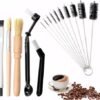 Coffee Machine Cleaning Brush Straw Brush,Long Handle Bottle Brush, Cups,Water Bottles,Bent Pipe+18 Pcs for Stanley Long Stainless Steel Brushes,Oil Pipeline, Test Tube,Nylon Tube Brushes 11.8in Long