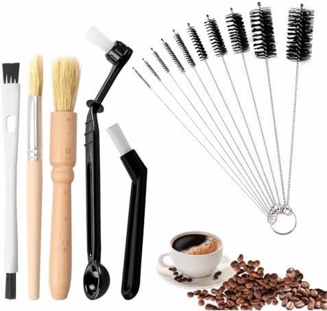 Coffee Machine Cleaning Brush Straw Brush,Long Handle Bottle Brush, Cups,Water Bottles,Bent Pipe+18 Pcs for Stanley Long Stainless Steel Brushes,Oil Pipeline, Test Tube,Nylon Tube Brushes 11.8in Long