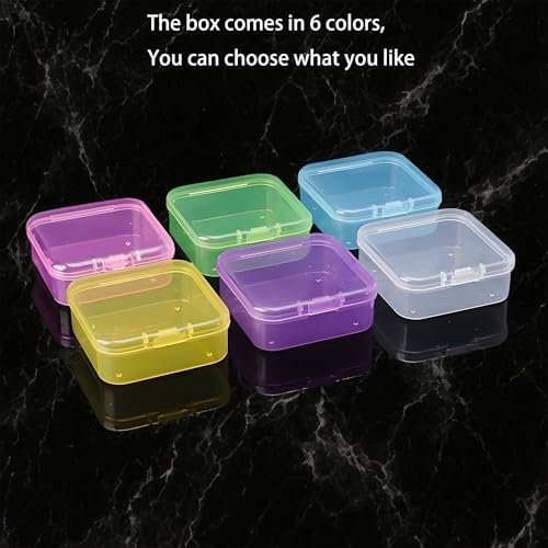 Forever bene Bead Organizer Box-Blue Plastic Box 31 Pcs Storage Plastic Cases Mini Clear Bead Storage Containers Boxes with Hinged Lid and Rectangle Bracelet Making DIY Jewelry Craft Nail
