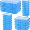 51oDU2pqtyL._AC_-7.jpg Forever bene Blue Organizer Boxes, 24 Pack Mixed Size Plastic Storage Containers with Hinged Lid & Label Stickers, Multi-Size Rectangular Clear Boxes for Beads, Jewelry, Crafts, Electronic - DIY