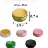Forever Bene Black Aluminum Tins with Screw Lids, 0.5 oz Small Metal Containers, 32 Pack Refillable Mini Tins for Hair Wax, Pomade Storage, Lip Balm, Salve, DIY Organization With label stickers