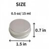 Forever Bene 32 Pack Silver Aluminum Tins with Screw Lids, 0.5 oz Small Metal Containers, Refillable Mini Tins for Hair Wax, Pomade Storage, Lip Balm,Salve, DIY Organization With label stickers Alu