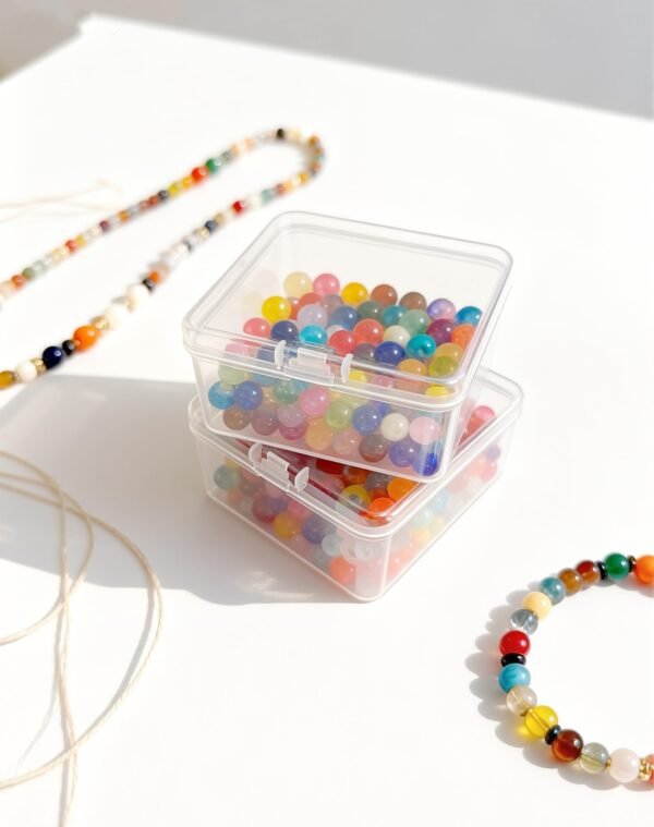 Forever bene 17 Pack Clear Plastic Storage Boxes with Lids,Beading Storage 3x3x1.4 Inches Square Organizer Containers for Small Parts, Crafts, Jewelry, SMT Components