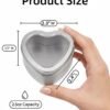 Forever Bene 16 Pack Heart Shaped Tins with Clear Window Lids, 2.5 oz Empty Candle Tins 2.3x2.4x1.1 Inches, Small Metal Containers for Crafts - Silver