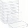 Forever bene 8-Pack Clear Plastic Organizer Boxes,Small Parts Storage Containers with Secure Latch Lids for Craft Supplies,Jewelry, Beads,Office Nail Tools (Clear, 5.3" x 3.2" x 1.2")