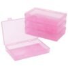 Version 1.0.0 Forever bene 4-Pack Pink Plastic Storage Boxes with Lids, Organizer Containers for Small Parts, Crafts, Jewelry, Office Supplies (180x110x30mm) Pink Plastic Case