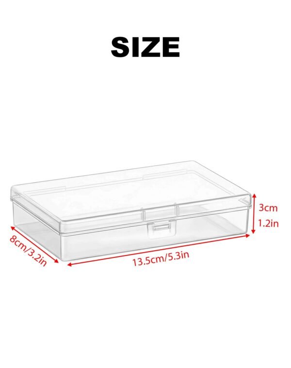 Forever bene 8-Pack Clear Plastic Organizer Boxes,Small Parts Storage Containers with Secure Latch Lids for Craft Supplies,Jewelry, Beads,Office Nail Tools (Clear, 5.3" x 3.2" x 1.2")