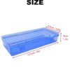 Forever bene 6 Pack Blue Plastic Storage Boxes with Hinged Lids, 6x2.6x1.2 Inches Long Rectangular Organizer for Diamond Art Accessories, Beads, Crafts