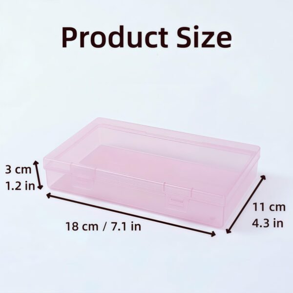 Version 1.0.0 Forever bene 4-Pack Pink Plastic Storage Boxes with Lids, Organizer Containers for Small Parts, Crafts, Jewelry, Office Supplies (180x110x30mm) Pink Plastic Case