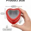Forever Bene 16 Pack Heart Shaped Tins with Clear Window Lids, 2.5 oz Empty Candle Tins 2.3x2.4x1.1 Inches for Valentine Party Favors, Romantic Gifts - Red