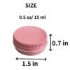 Forever Bene Pink Aluminum Tins with Screw Lids, 0.5 oz Small Metal Containers, 32 Pack Refillable Mini Tins for Cosmetics, Personal Care, Organization, DIY Storage,With Label Stickers Alu Box