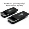 Forever bene 4 Pack Slide Top Metal Tins, Matte Black Rectangular Empty Containers with Lids,Small Portable Storage Box for Beads,Crafts,Hardware,Jewelry - Includes 2 Large (3.6") and 2 Small (3")