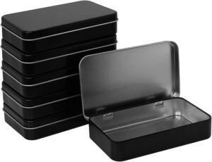 Forever bene 6 Pack Empty Tins with Lids, Blank Mini Boxes for Gift Cards, Desk Organization, DIY Packaging with Stickers - White 5.9x3.5x1.2 inch