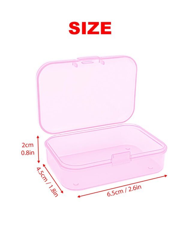 Forever bene 30-Pack Small Plastic Storage Boxes with Secure Lids, Organizer Containers for Beads, Jewelry, Crafts, Small Parts Collection (65x45x20mm) - Pink Plastic Case