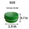 Version 1.0.0 Forever Bene Green Aluminum Tins with Screw Lids, 0.5 oz Small Metal Containers, 32 Pack Refillable Mini Tins for Portioning, Organization, Cosmetics, DIY Storage ,With Label Stickers Alu Box