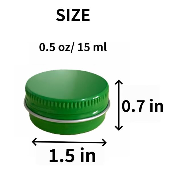 Version 1.0.0 Forever Bene Green Aluminum Tins with Screw Lids, 0.5 oz Small Metal Containers, 32 Pack Refillable Mini Tins for Portioning, Organization, Cosmetics, DIY Storage ,With Label Stickers Alu Box