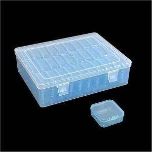 61mua4lyl5L._AC_SL1500_-3.jpg Forever bene Yellow plastic box-Bead Organizer Box-31 Pcs Small Clear Plastic Bead Storage Containers Craft Storage Box with Hinged Lid, 1sheet Labels, Mini Box for Jewelry Making, Crafts, Small Parts