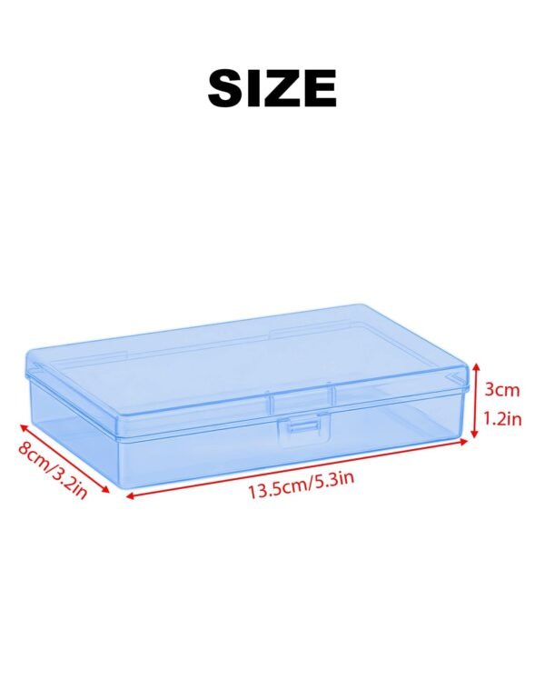 Version 1.0.0 Forever bene 8-Pack Clear Plastic Organizer Boxes,Small Parts Storage Containers with Secure Latch Lids for Craft Supplies,Jewelry, Beads,Office Nail Tools (Blue, 5.3" x 3.2" x 1.2")