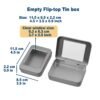 Version 1.0.0 Forever Bene Tin Box Small Metal Storage Box w/Clear Lid - Portable for Beads, JewelryCrafts, Zyn Tin,Mint Candy,Small Items Travel,Stackable (Silvery, 2 Pcs 4.5" x 3.5" x 0.9")