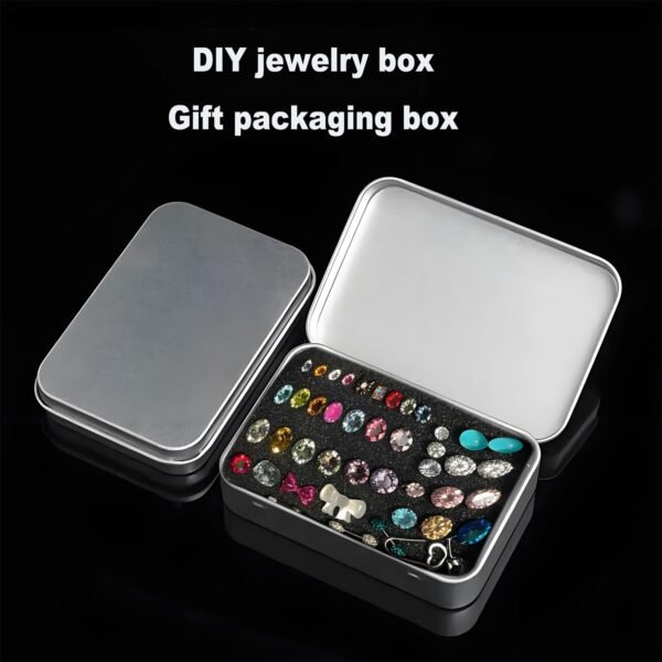 Forever Bene 2 Pcs Flip-Top Tin Rectangular Metal Tin Boxes with Hinged Lids (4.5 x 3.5 x 0.9 Inch), Empty Storage Containers in for Gift Cards, Crafts, Hardware & EDC Survival Kits, Silver