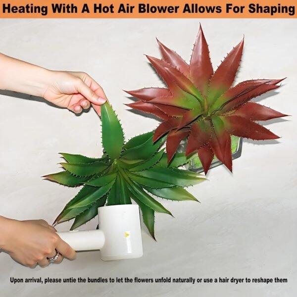 712MO32igZL._AC_SL1500_-1.jpg Forever bene Large 12.6" Artificial Succulents Aloe Plants Real Touch Fake Flowers Unpotted, Fake Agave Perfect for Home, Wedding, Festival Arrangement Fake Succulent Aloe Vera Plant (1, Green-Red)