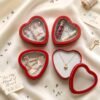 Forever Bene 16 Pack Heart Shaped Tins with Clear Window Lids, 2.5 oz Empty Candle Tins 2.3x2.4x1.1 Inches for Valentine Party Favors, Romantic Gifts - Red