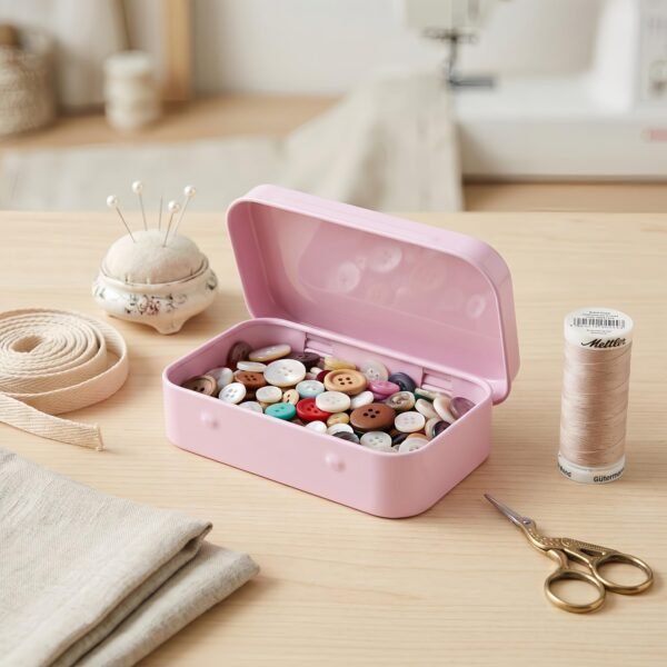 Version 1.0.0 Forever bene 6 Pack Pink Metal Tins with Hinged Lids, 3.7x2.4x0.9 Inches Small Tin Box Containers with Bonus Labels, Pocket Size Blank Cases for Guitar Picks, Sewing Needles, Crafts Packaging