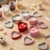 Version 1.0.0 Forever Bene 4 Pack Heart Shaped Tins with Clear Window Lids, 2.5 oz Empty Candle Tins 2.3x2.4x1.1 Inches, Mixed Color Variety Pack for Color Demander DIY Crafts,Empty Tin Box Multicolour