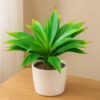 Large 12.6" Artificial Succulents Aloe Plants Real Touch Fake Flowers Unpotted, Fake Agave Perfect for Home, Wedding, Festival Arrangement (1, Green-Red)