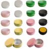 Forever Bene Black Aluminum Tins with Screw Lids, 0.5 oz Small Metal Containers, 32 Pack Refillable Mini Tins for Hair Wax, Pomade Storage, Lip Balm, Salve, DIY Organization With label stickers