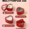 Forever Bene 16 Pack Heart Shaped Tins with Clear Window Lids, 2.5 oz Empty Candle Tins 2.3x2.4x1.1 Inches for Valentine Party Favors, Romantic Gifts - Red