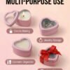 Forever Bene 16 Pack Heart Shaped Tins with Clear Window Lids, 2.5 oz Empty Candle Tins 2.3x2.4x1.1 Inches, Salve Tins with Lids for Lip Balm - Pink