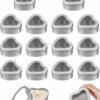 Forever Bene 16 Pack Heart Shaped Tins with Clear Window Lids, 2.5 oz Empty Candle Tins 2.3x2.4x1.1 Inches, Small Metal Containers for Crafts - Silver
